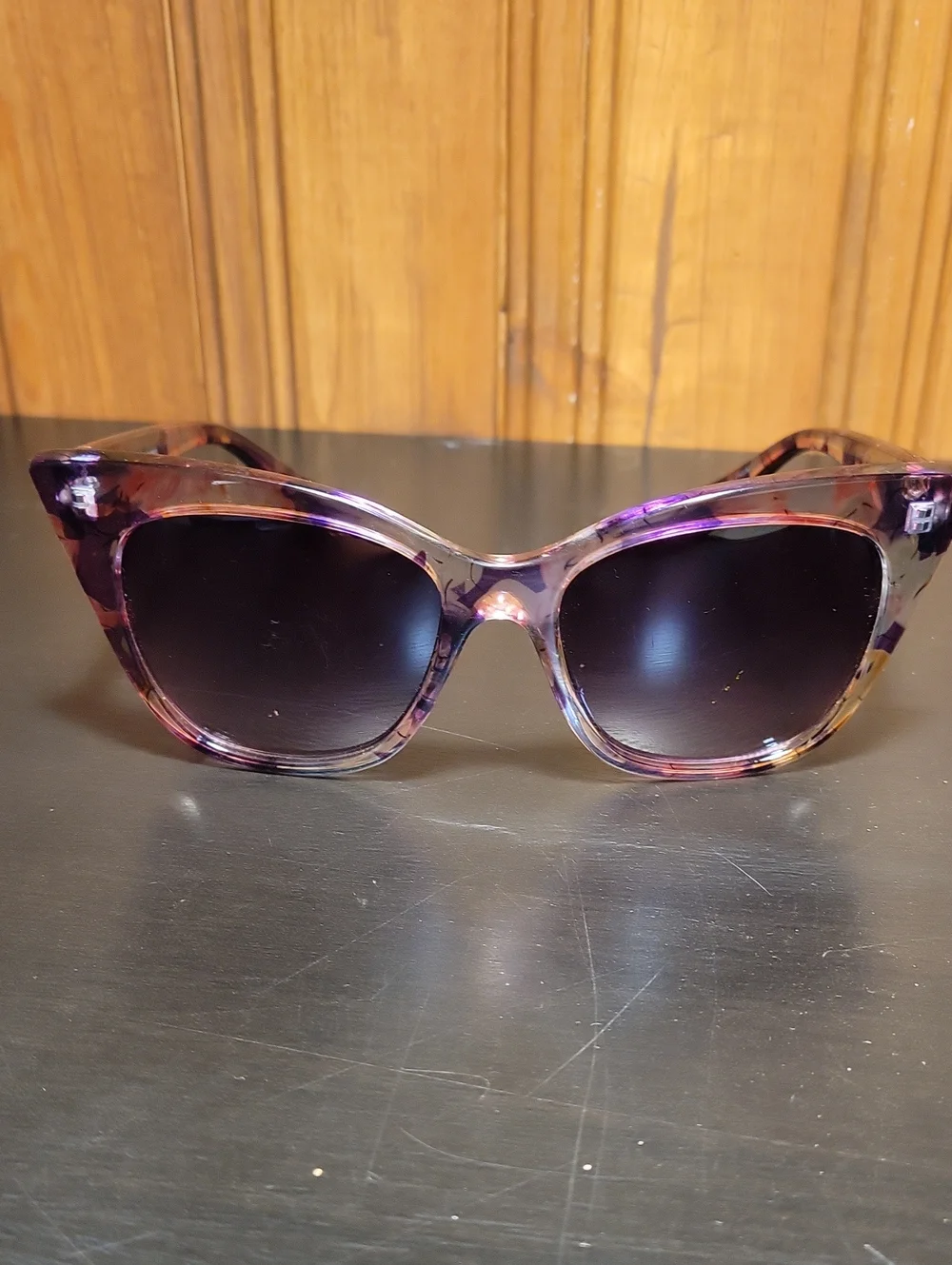 Women’s Purple Cat-Eye Sunglasses with Gradient Lenses